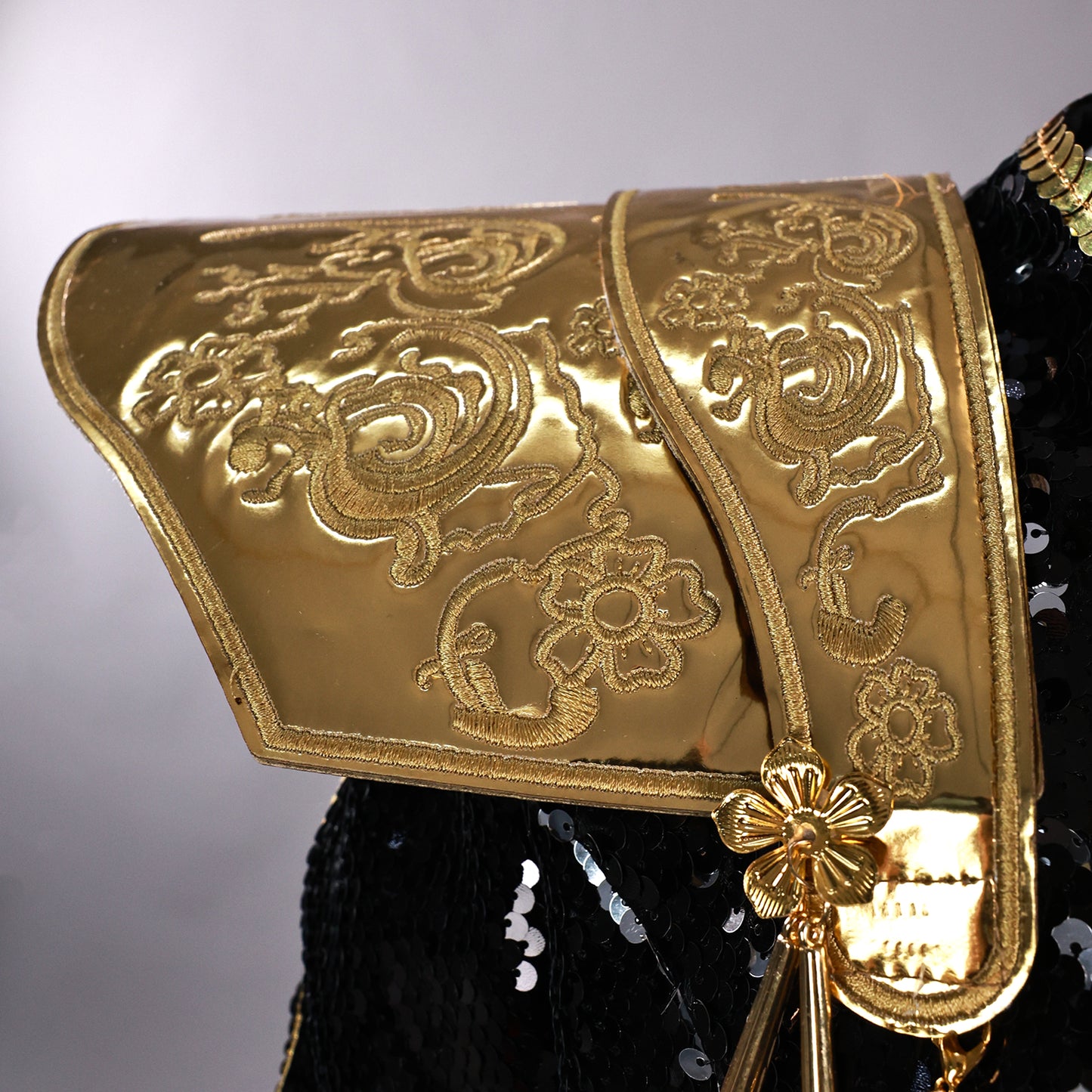 KPop Demon Hunters Huntrix Rumi Black Golden Costume Set Cosplay Halloween, For Kids Girls, (Ship From USA Today)