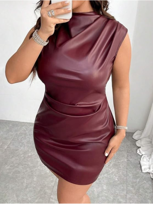 Ruched Shoulder Burgundy
