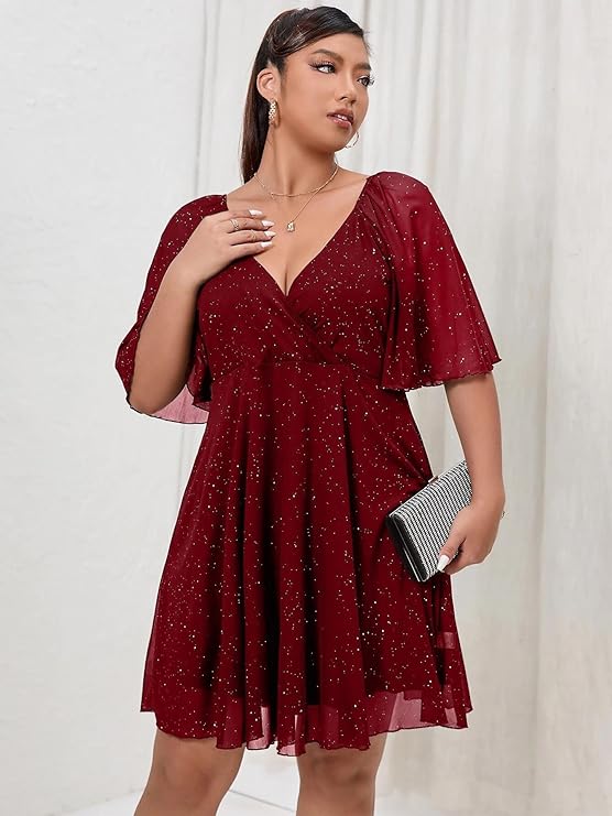 Burgundy Flutter Sleeves