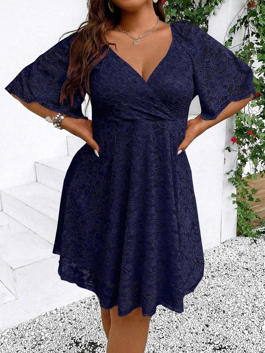 Navy Blue Lace