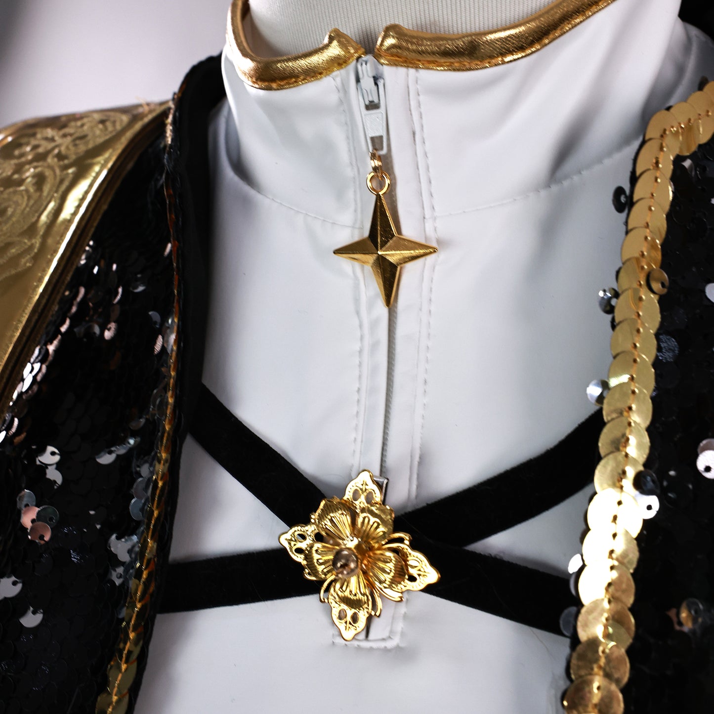 KPop Demon Hunters Huntrix Rumi Black Golden Costume Set Cosplay Halloween, For Kids Girls,  (Ship From USA Today)