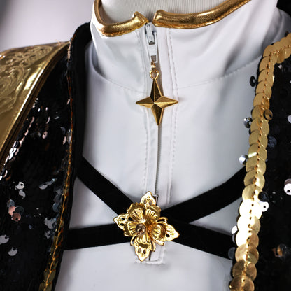 KPop Demon Hunters Huntrix Rumi Black Golden Costume Set Cosplay Halloween, For Kids Girls,  (Ship From USA Today)
